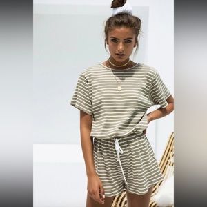 Sabo Skirt striped ribbed romper